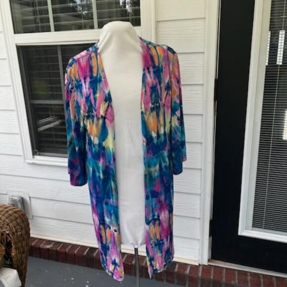 Honeyme Other - Honeyme Kimono Robe Tie Dye Women's Large Vibrant Lounge Bathing Suit Coverup